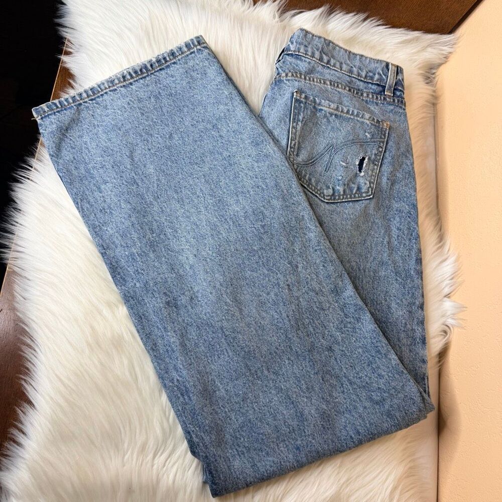 Revice Denim Twisted Waist Button Fly Wide Leg Jeans Size 30